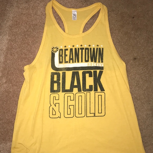 Tops - Bruins Beantown Black and Gold Tank Top